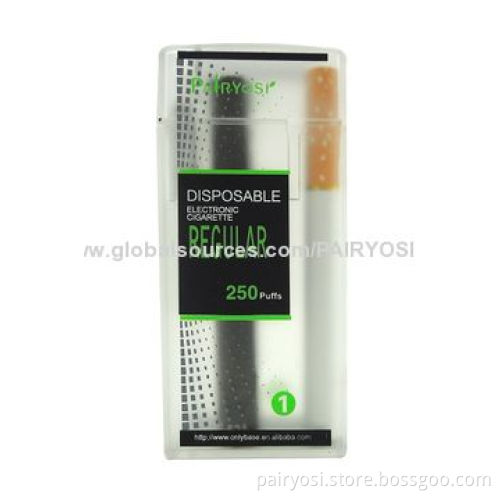 Wholesale e cigarette with 7.8mm diameter, supports 250 puffs, blister packing with display box